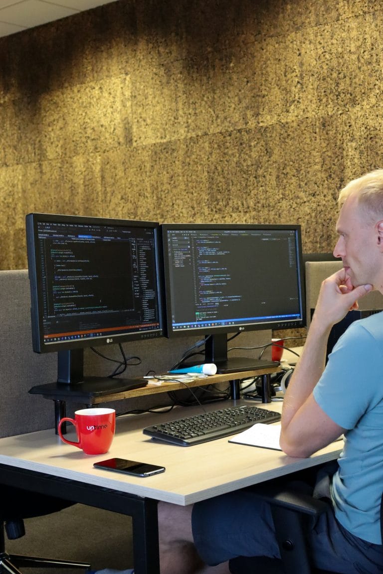 Man looking at computer